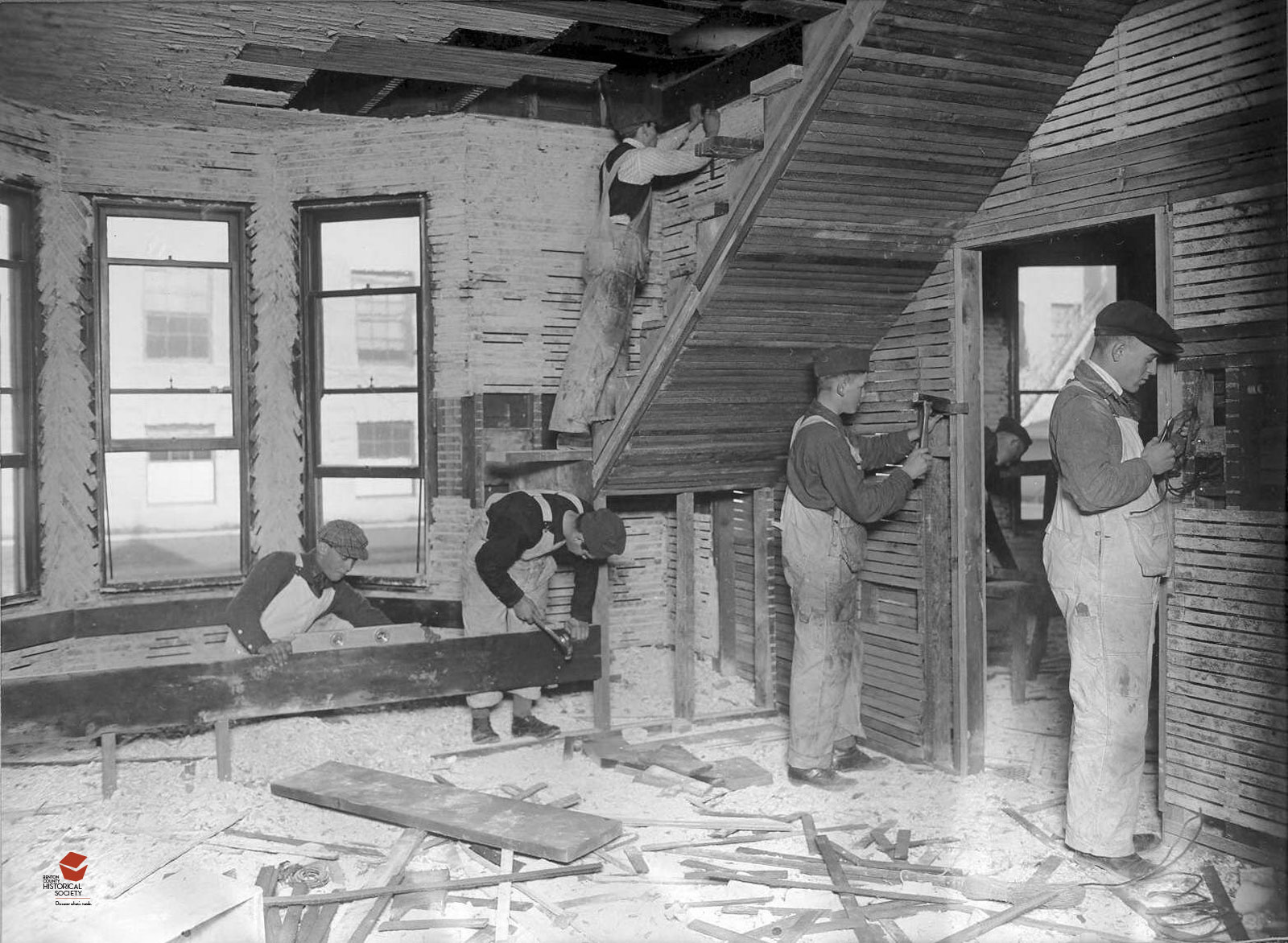 Demolition of the Hout house, Corvallis, Oregon, USA