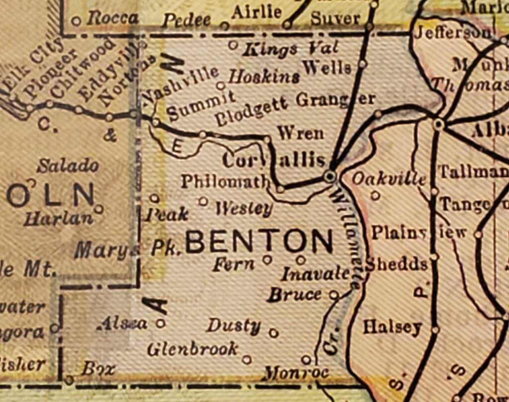 1902 map of Benton County, Oregon